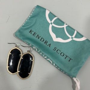Kendra Scott Elle Gold Drop Earrings in Black